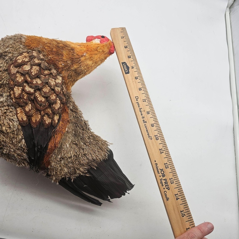 Rustic Wood Rooster Figurine Brown Medium Chicken Farmhouse Decor Primitive - Picture 10 of 11